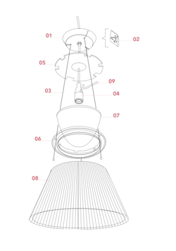 Reservedel: Lamp holder support til Flos Romeo Moon S2